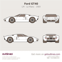1964 Ford GT40 MK I Le Mans LM Coupe blueprint
