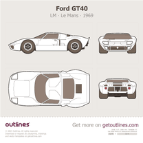 1964 Ford GT40 Le Mans LM ∙ Top View Coupe blueprint