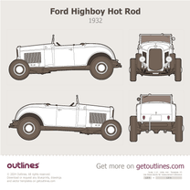 1932 Ford Highboy Hot Rod Roadster blueprint