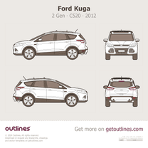 2012 Ford Kuga 2 Gen ∙ C520 SUV blueprint