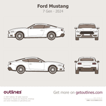 2024 Ford Mustang 7 Gen GT Fastback Coupe blueprint