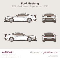 2025 Ford Mustang 7 Gen ∙ S650 Dark Horse ∙ Super Venom Coupe blueprint