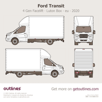2020 Ford Transit 4 Gen Facelift Luton Box ∙ eu ∙ uk Medium Truck blueprint