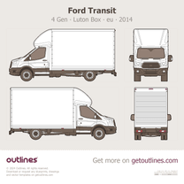 2014 Ford Transit 4 Gen Luton Box ∙ eu ∙ uk Van blueprint