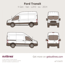 2014 Ford Transit 4 Gen Van ∙ L2H3 ∙ eu ∙ uk Van blueprint