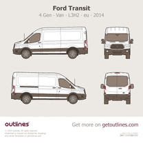 2014 Ford Transit 4 Gen Van ∙ L3H2 ∙ eu ∙ uk Van blueprint