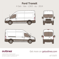 2014 Ford Transit 4 Gen Van ∙ L3H3 ∙ eu ∙ uk Van blueprint