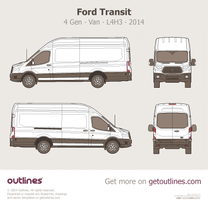 2014 Ford Transit 4 Gen Van ∙ L4H3 ∙ eu uk (Revision 2025) Van blueprint