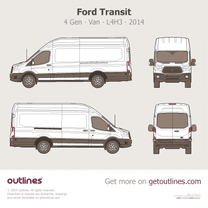 2014 Ford Transit 4 Gen Van ∙ L4H3 ∙ eu uk (Revision 2025) Van blueprint