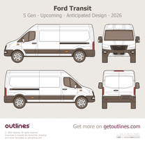 2026 Ford Transit 5 Gen ∙ Next Gen ’27 Future ∙ Upcoming ∙ Anticipated Design Van blueprint
