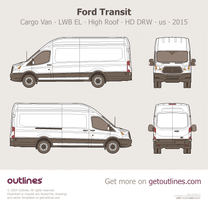 2015 Ford Transit Cargo Van Long Extended High Roof HD ∙ LWB EL ∙ DRW ∙ us Van blueprint