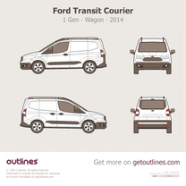 2014 Ford Transit Courier 1 Gen Van blueprint