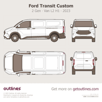 2023 Ford Transit Custom 2 Gen L2 H1 Panel Van Van blueprint