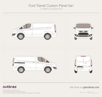 2012 Ford Transit Custom Panel Van L1 SWB H1 Low Roof Van blueprint