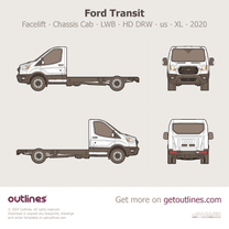 2020 Ford Transit Chassis Cab ∙ Facelift LWB ∙ HD DRW ∙ CC-CA ∙ us ∙ XL Heavy Truck blueprint