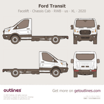 2020 Ford Transit Chassis Cab ∙ Facelift RWB ∙ CC-CA ∙ us ∙ XL Heavy Truck blueprint