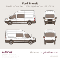 2020 Ford Transit Crew Van ∙ Facelift LWB High Roof ∙ us ∙ XL Van blueprint