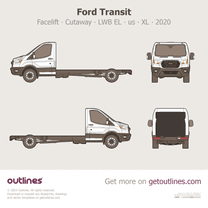 2020 Ford Transit Cutaway ∙ Facelift LWB EL ∙ us ∙ XL Van blueprint