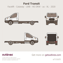 2020 Ford Transit Cutaway ∙ Facelift LWB ∙ HD DRW ∙ us ∙ XL Van blueprint