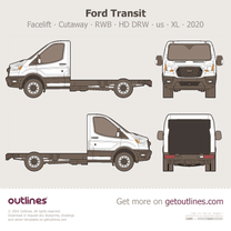 2020 Ford Transit Cutaway ∙ Facelift RWB ∙ HD DRW ∙ us ∙ XL Van blueprint