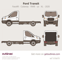 2020 Ford Transit Cutaway ∙ Facelift RWB ∙ CC-CA ∙ us ∙ XL Van blueprint