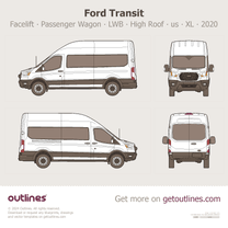 2020 Ford Transit Passenger Wagon ∙ Facelift LWB High Roof ∙ us ∙ XL Wagon blueprint