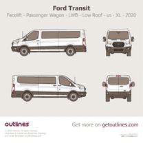 2020 Ford Transit Passenger Wagon ∙ Facelift LWB Low Roof ∙ us ∙ XL Wagon blueprint