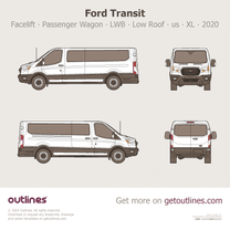 2020 Ford Transit Facelift ∙ Passenger Wagon LWB Low Roof ∙ us ∙ XL Wagon blueprint