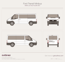 2007 Ford Transit Minibus MWB Low Roof Facelift Wagon blueprint