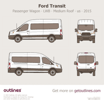2015 Ford Transit Passenger Wagon LWB Medium Roof ∙ us Wagon blueprint