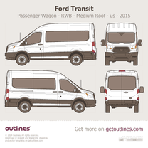 2015 Ford Transit Passenger Wagon RWB Medium Roof ∙ us Wagon blueprint