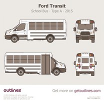 2015 Ford Transit School Bus Type A Bus blueprint