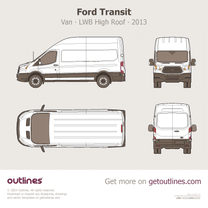 2015 Ford Transit Cargo Van LWB High Roof ∙ us Van blueprint
