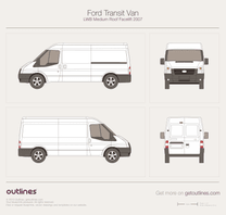2007 Ford Transit Van LWB Medium Roof Facelift Van blueprint