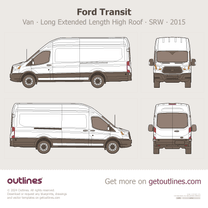 2015 Ford Transit 4 Gen Van ∙ Long Extended Length High Roof ∙ SRW ∙ us (Revision 2025) Van blueprint