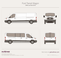2013 Ford Transit Wagon LWB Low Roof Wagon blueprint