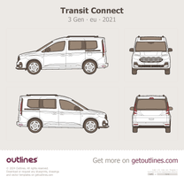 2021 Ford Transit Connect 3 Gen Passenger Wagon ∙ eu ∙ uk Wagon blueprint