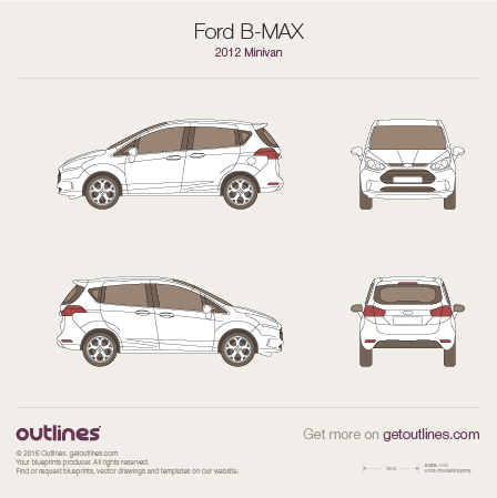 2012 Ford B-Max Minivan blueprints and drawings