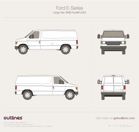 2003 Ford E150 Cargo Van blueprints and drawings