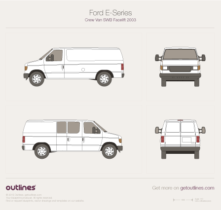 2003 Ford E-Series Crew Van blueprints and drawings