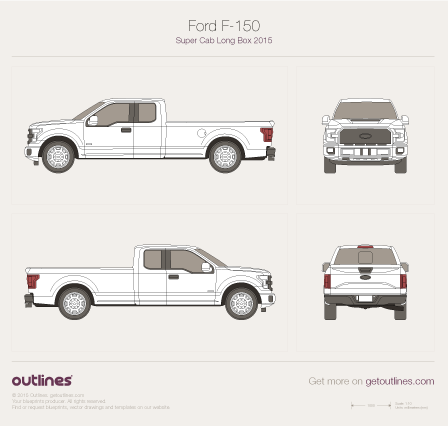 2015 Ford F-150 Pickup Truck blueprints and drawings