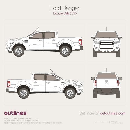 Sticker vinyl decal design for Ford Ranger Double Cab 2011 - Present