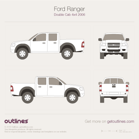 2004 Ford Ranger Mk II Pickup Truck blueprints and drawings