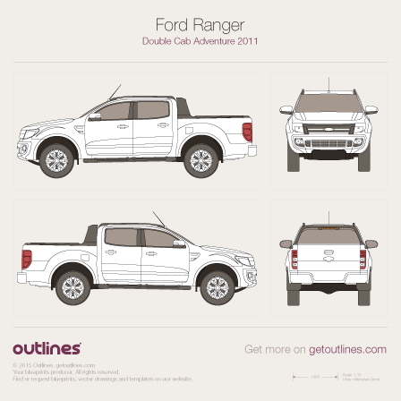 2011 Ford Ranger Adventure Pickup Truck blueprints and drawings