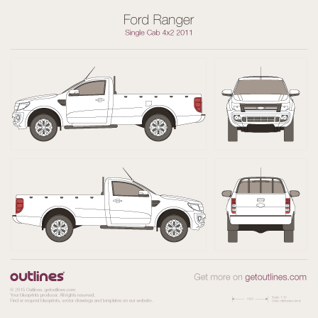 2011 ford ranger bed dimensions