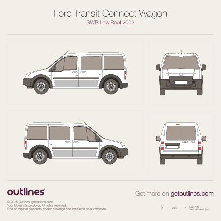 2002 Ford Transit Connect Wagon Wagon blueprints and drawings