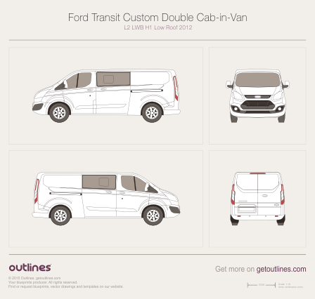 2012 Ford Transit Custom Double Cab-in-Van Van blueprints and drawings