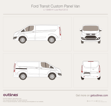 2012 Ford Transit Custom Panel Van Van blueprints and drawings