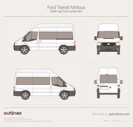 2007 Ford Transit Minibus Wagon blueprints and drawings