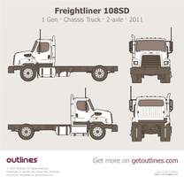 2011 Freightliner 108SD 1 Gen Chassis Truck · 2-axle Heavy Truck blueprint